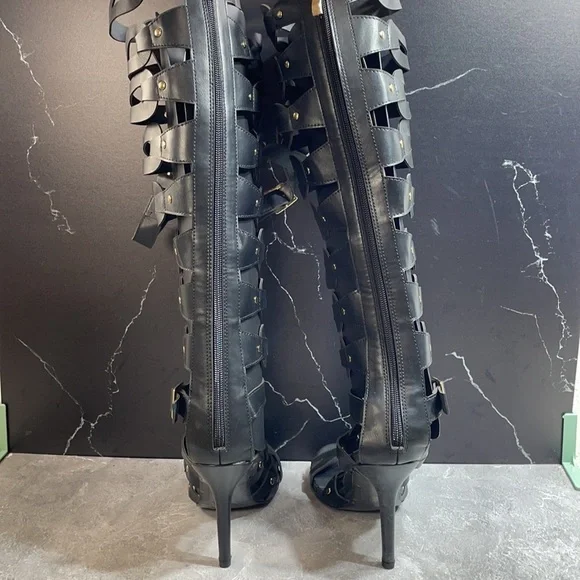 TimeTang Strap Heels Black Size 6.5m - Picture 5 of 9